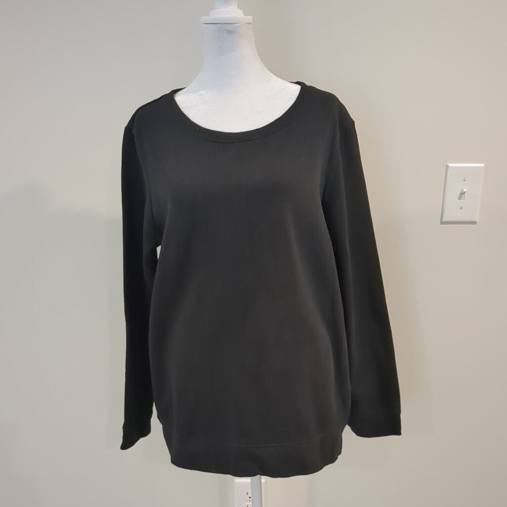 PACT 100% Organic Cotton Women’s Crew Neck Sweatshirt, Black, Large